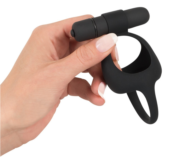 Ерекційне кільце You2Toys Velvets Cock & Ball Ring vibrierender Penisund Hodenring Чорне