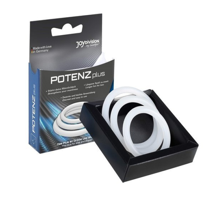 Эрекционные кольца Joydivision POTENZplus Transparent 3 Mix Прозрачные S-M-L