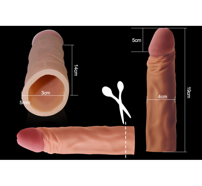 Насадка на член LoveToy Pleasure X-Tender Add 2 Тілесна LV1053