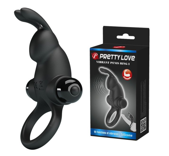 Эрекционное кольцо Pretty Love Vibrant Penis Ring I Black