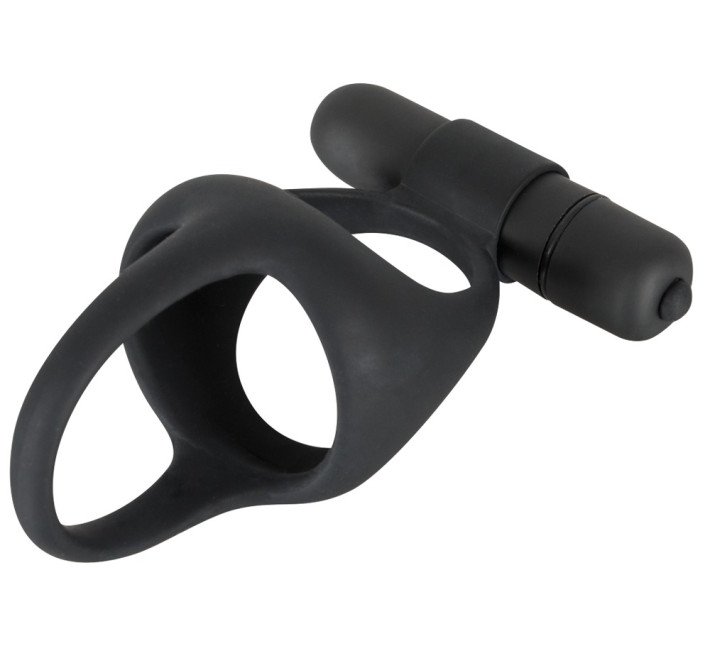 Ерекційне кільце You2Toys Velvets Cock & Ball Ring vibrierender Penisund Hodenring Чорне