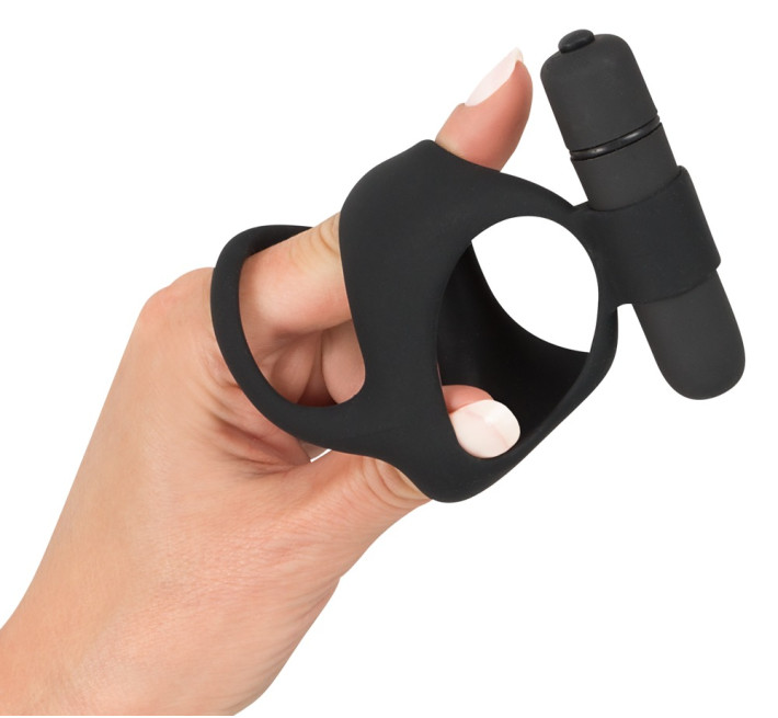 Ерекційне кільце You2Toys Velvets Cock & Ball Ring vibrierender Penisund Hodenring Чорне