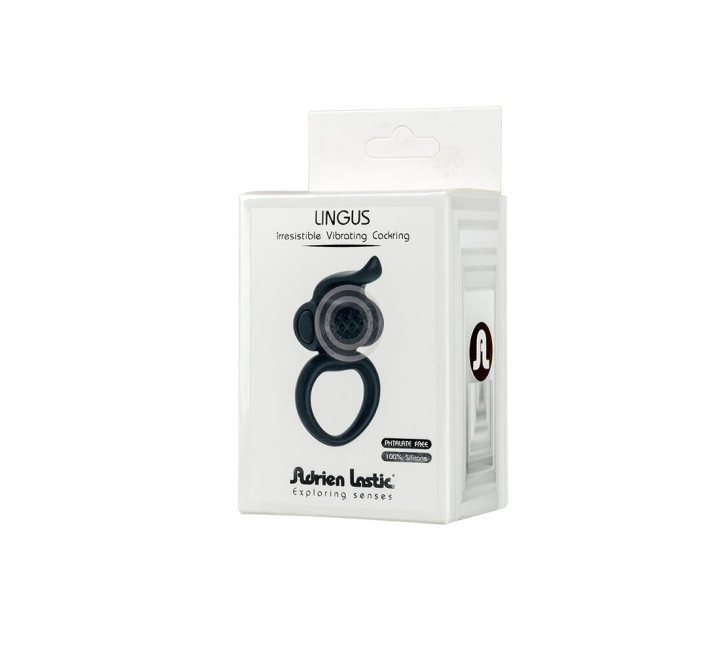 Ерекційне кільце Adrien Lastic Lingus Black з вібрацією