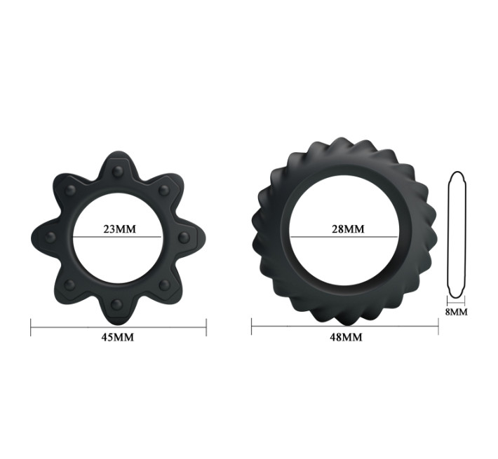 Эрекционные кольца LyBaile Ring Flowering 2x Rings Черные