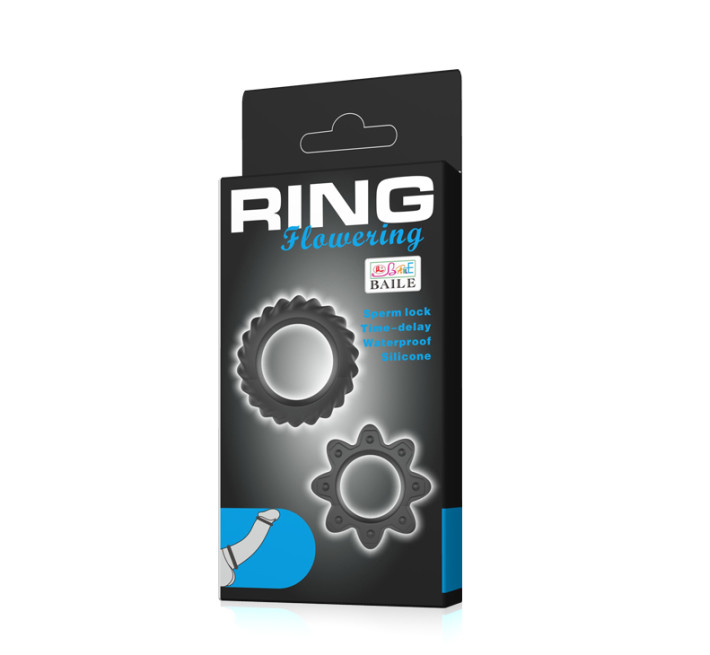 Эрекционные кольца LyBaile Ring Flowering 2x Rings Черные