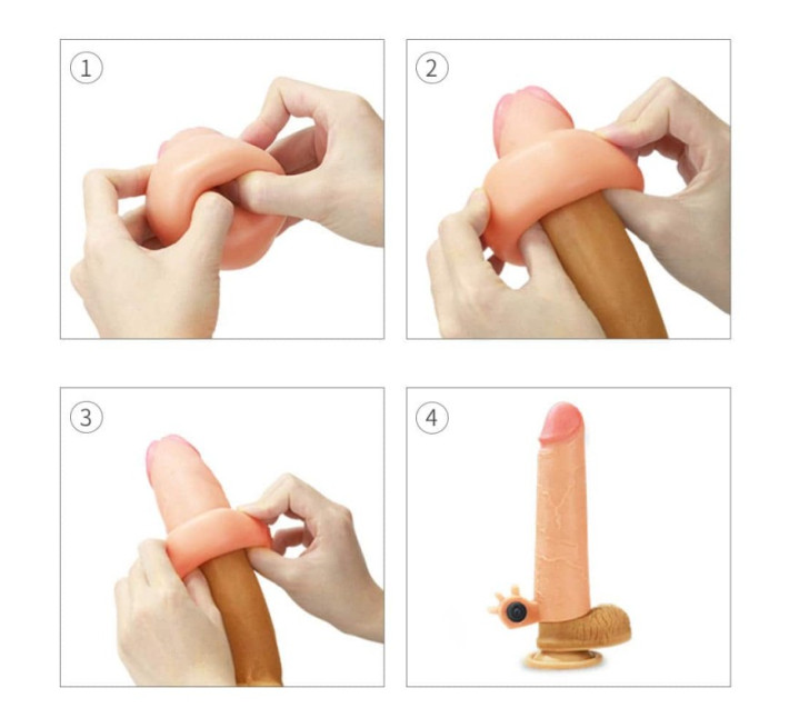 Насадка на член LoveToy Vibrating Nature Extender Add 2