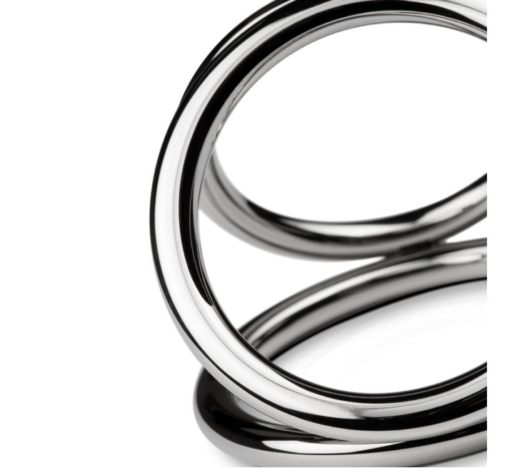 Тройное эрекционное кольцо Sinner Gear Unbendable - Triad Chamber Metal Cock and Ball Ring - Large