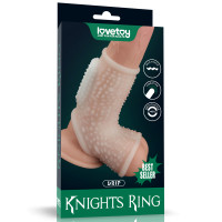 Насадка на член LoveToy Vibrating Drip Knights Ring With Scrotum Sleeve White