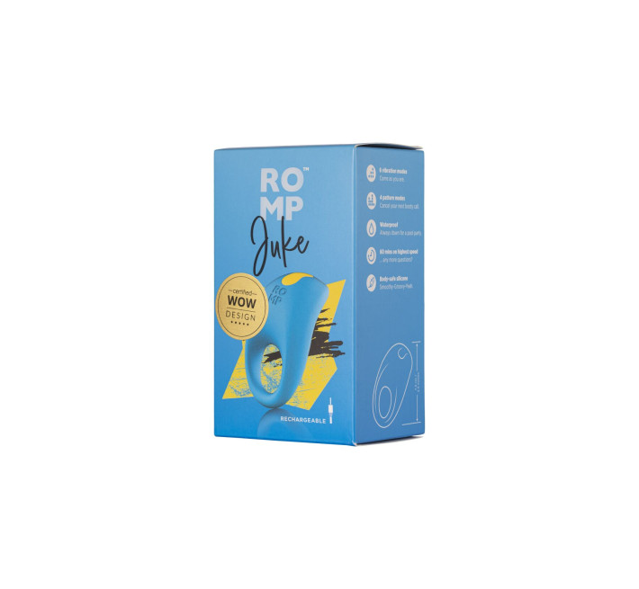 Ерекційне віброкільце Romp Juke, особлива вигнута віброголовка, 10 варіантів стимуляції