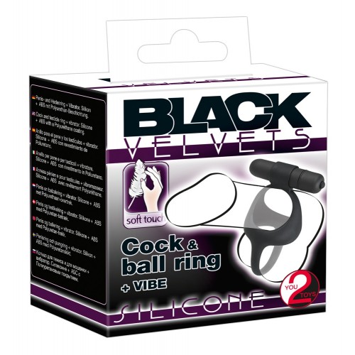 Эрекционное кольцо You2Toys Velvets Cock & Ball Ring vibrierender Penisund Hodenring Черное