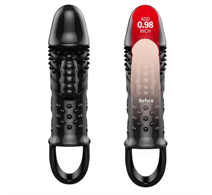 Насадка на член Pretty Love Cecelia Vibrating Penis Sleeve Black