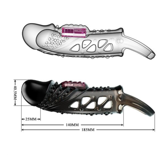 Насадка на член Pretty Love Cecelia Vibrating Penis Sleeve Black