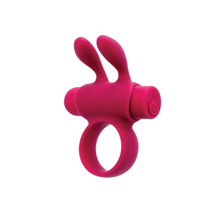 Ерекційне віброкільце S Pleasures Premium Rabbit Ring, рожеве, зі знімною віброкулею та вушками