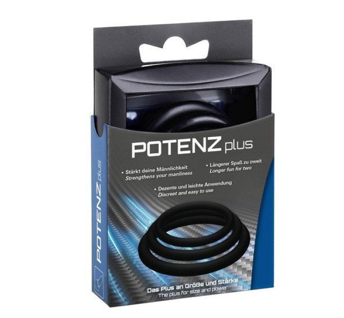 Ерекційні кільця Joydivision POTENZplus (розміри S, M, L) Чорні