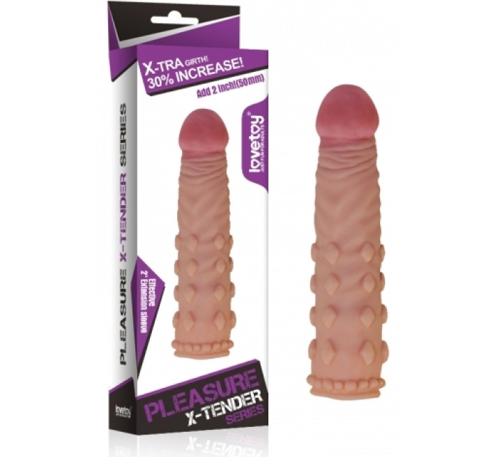 Насадка на член LoveToy Pleasure X-Tender Add 2 Телесная 159