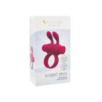 Ерекційне віброкільце S Pleasures Premium Rabbit Ring, рожеве, зі знімною віброкулею та вушками
