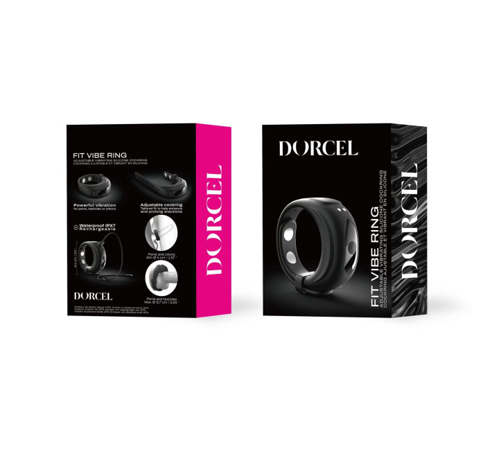 Ерекційне віброкільце Dorcel Fit Vibe Ring, регульований діаметр 4–5,7 см, 10 режимів