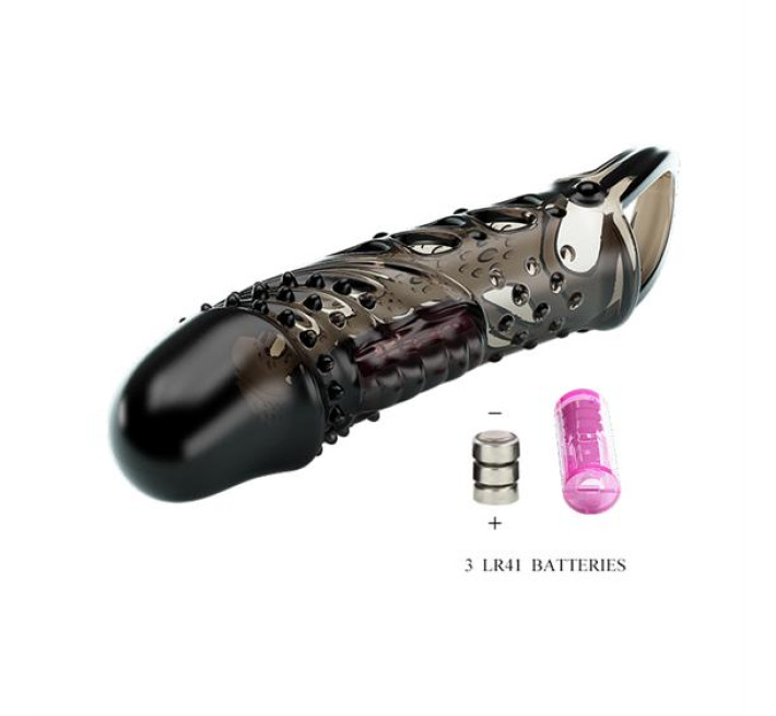 Насадка на член Pretty Love Cecelia Vibrating Penis Sleeve Black