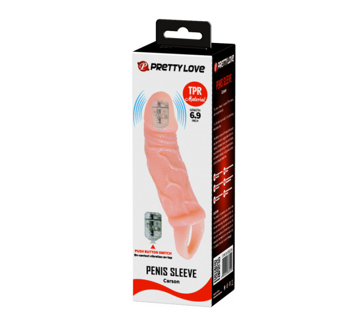 Насадка на пеніс LyBaile Men Extension Vibrating Penis Sleeve 13,5 x 3,5 см