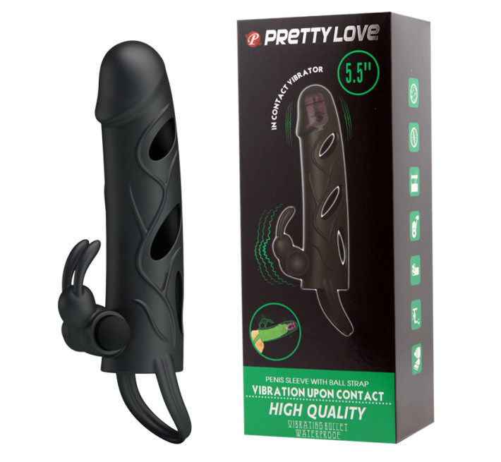 Насадка на член Pretty Love Penis Sleeve 5,5 Чорна