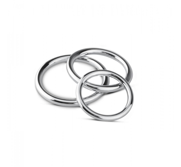 Набор металлических эрекционных колец Sinner Gear Unbendable - Cock/Ball Ring & Glans Ring Set