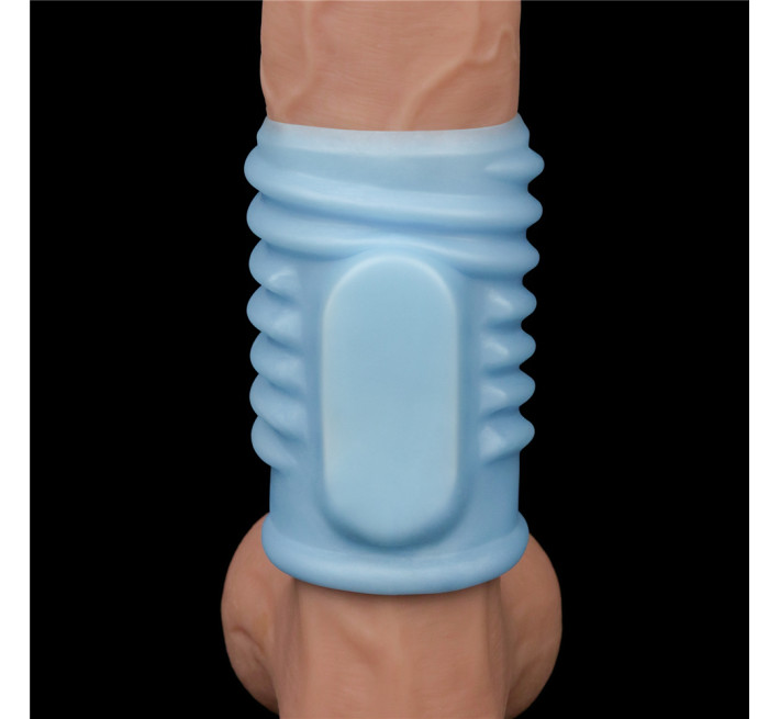 Насадка на член LoveToy Vibrating Spiral Knights Ring Blue