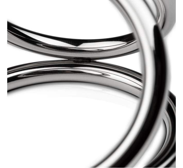 Тройное эрекционное кольцо Sinner Gear Unbendable - Triad Chamber Metal Cock and Ball Ring - Medium