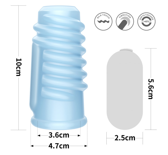 Насадка на член LoveToy Vibrating Spiral Knights Ring Blue