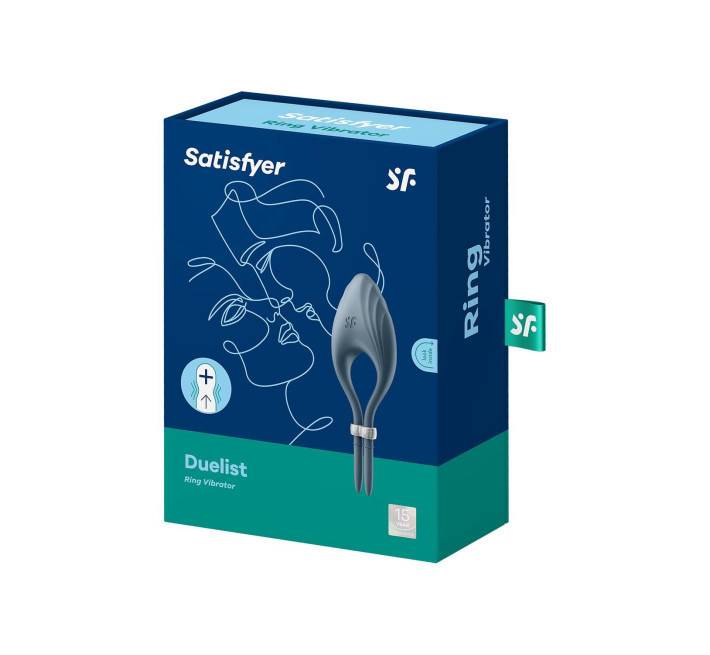 Эрекционное виброкольцо-лассо Satisfyer Duelist Dark Blue, 10 режимов, мощный мотор