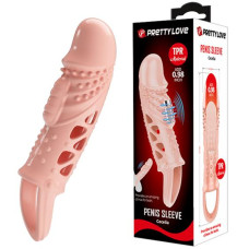 Насадка на член Pretty Love Cecelia Vibrating Penis Sleeve Flesh