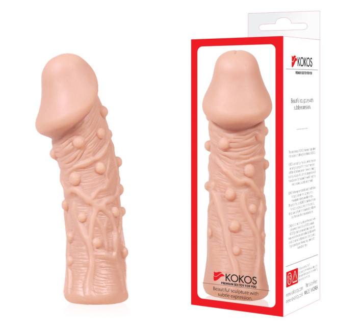 Насадка на член Kokos Extreme Sleeve ES.06 розмір M, потовщувальна, стимулюючий рельєф