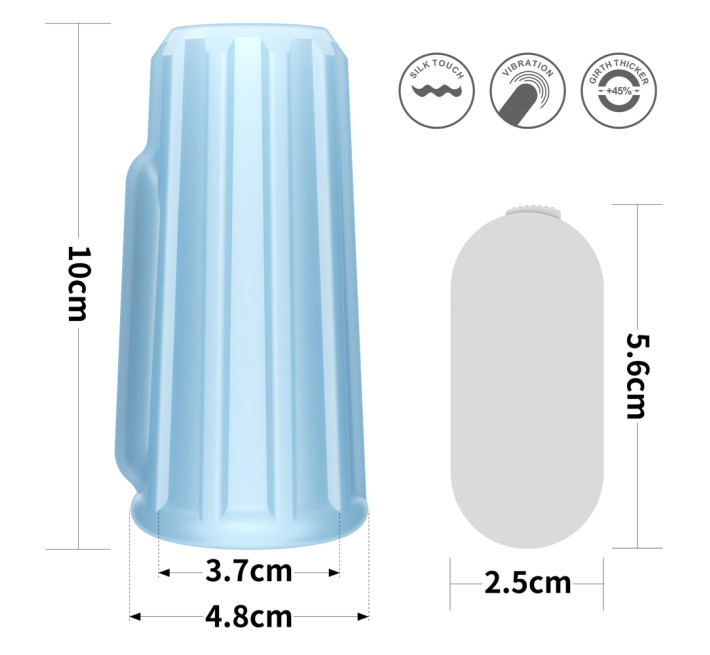 Насадка на член LoveToy Vibrating Ridge Knights Ring Blue