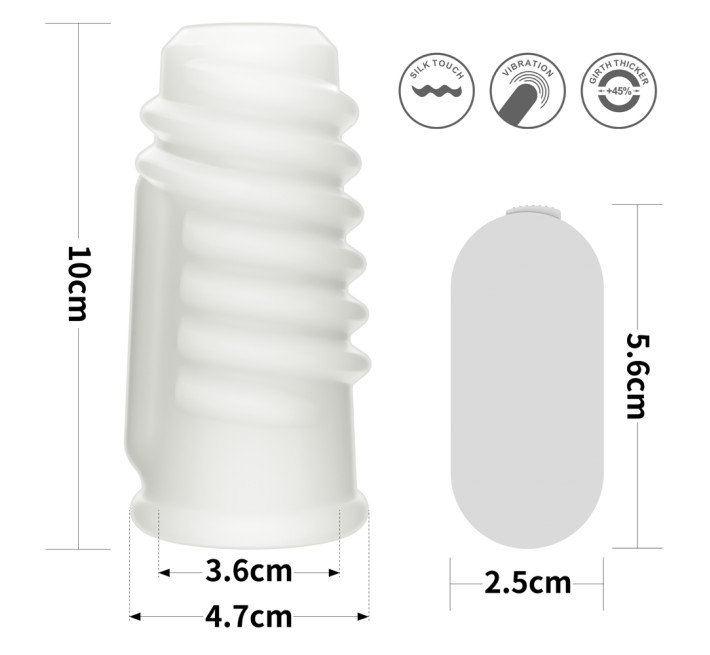 Насадка на член LoveToy Vibrating Spiral Knights Ring White