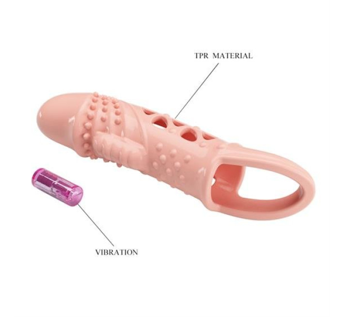 Насадка на член Pretty Love Cecelia Vibrating Penis Sleeve Flesh