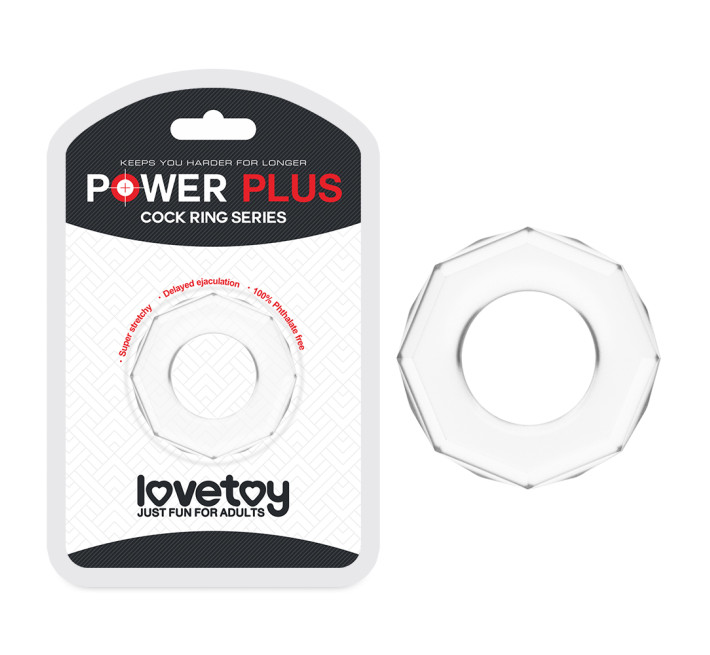 Эрекционное кольцо LoveToy Power Plus Cockring 4 Прозрачное