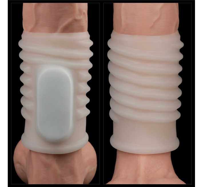 Насадка на член LoveToy Vibrating Spiral Knights Ring White