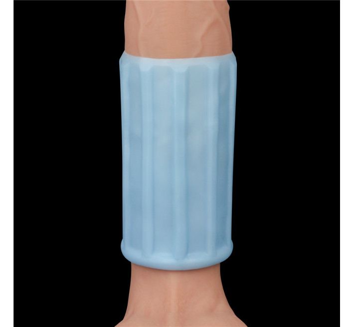 Насадка на член LoveToy Vibrating Ridge Knights Ring Blue