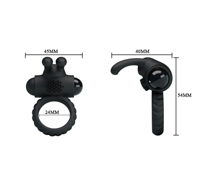 Эрекционное кольцо Pretty Love Eudora Черное