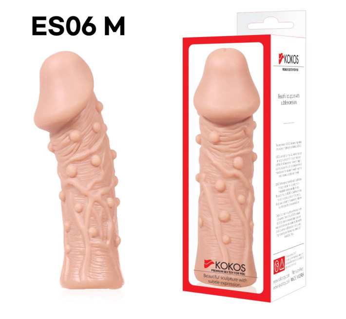 Насадка на член Kokos Extreme Sleeve ES.06 розмір M, потовщувальна, стимулюючий рельєф