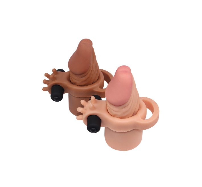 Удлиняющая насадка на пенис LoveToy Pleasure Extender Sleeve Vibro Телесная 056