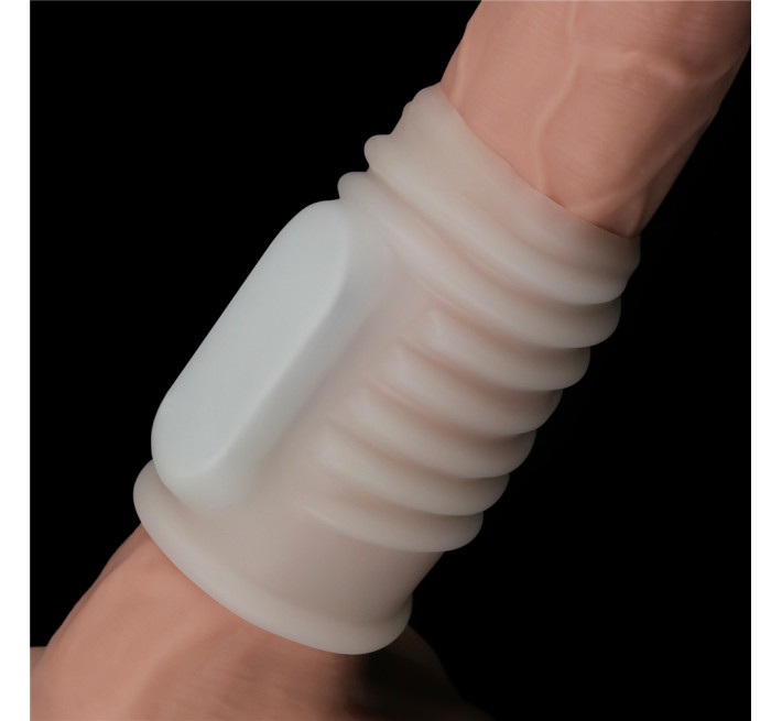 Насадка на член LoveToy Vibrating Spiral Knights Ring White