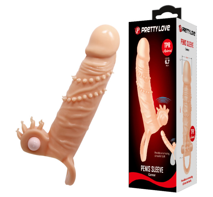 Насадка на член Pretty Love Connor Vibrating Penis Sleeve Flesh