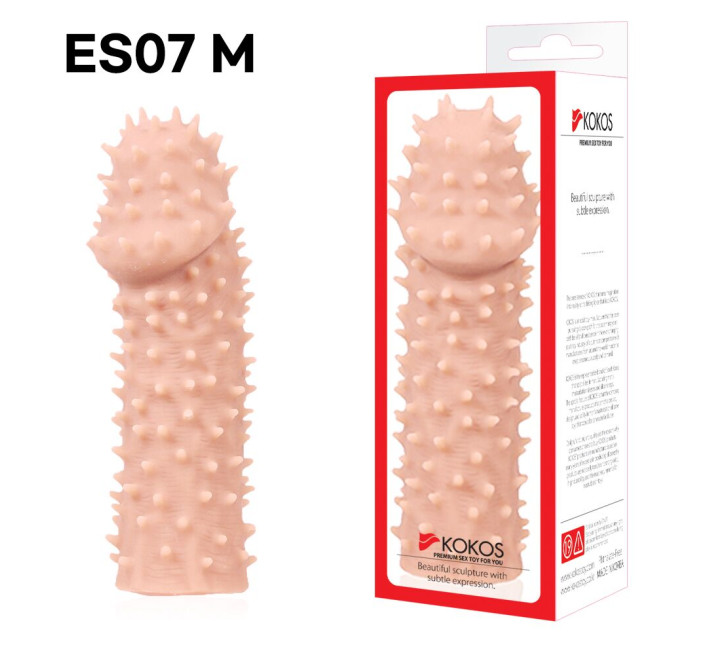 Насадка на член Kokos Extreme Sleeve ES.07 размер M, утолщающая, стимуляция точки G
