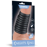 Насадка на член LoveToy Vibrating Wave Knights Ring Black