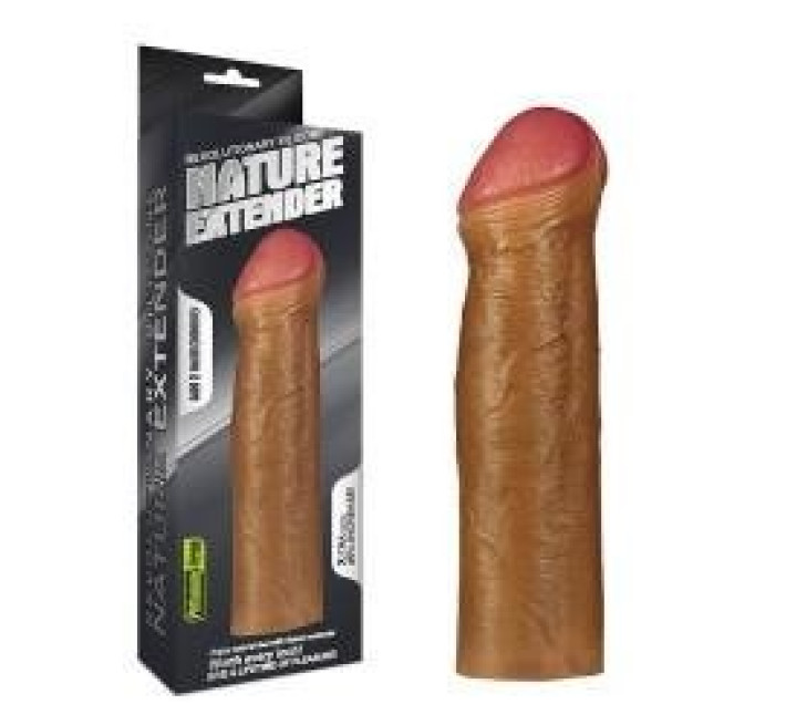 Насадка на член LoveToy Revolutionary Silicone Nature Extender Add 2 Brown 142