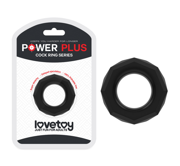 Эрекционное кольцо LoveToy Power Plus Cockring 4 Черное