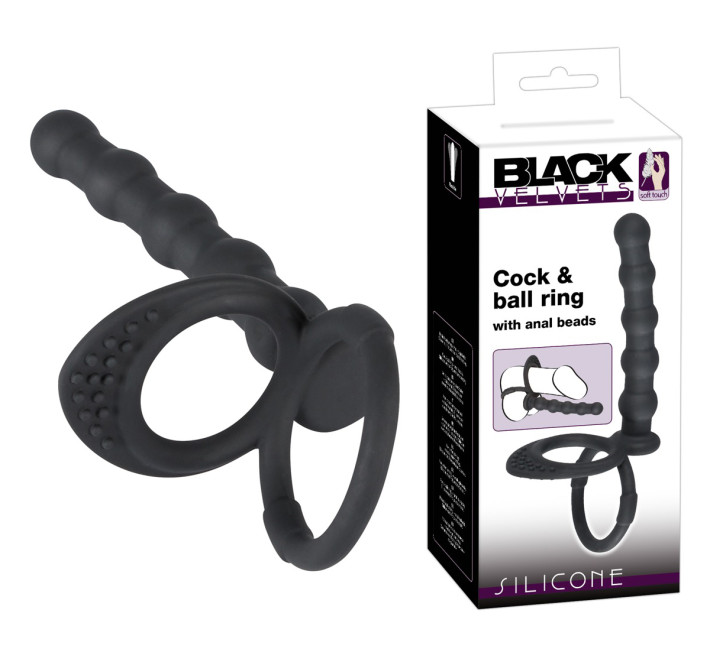 Насадка для подвійного проникнення Black Velvets Cock & Ball Ring