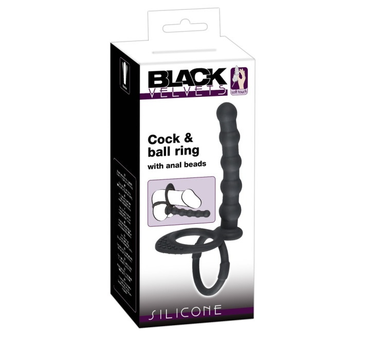 Насадка для подвійного проникнення Black Velvets Cock & Ball Ring