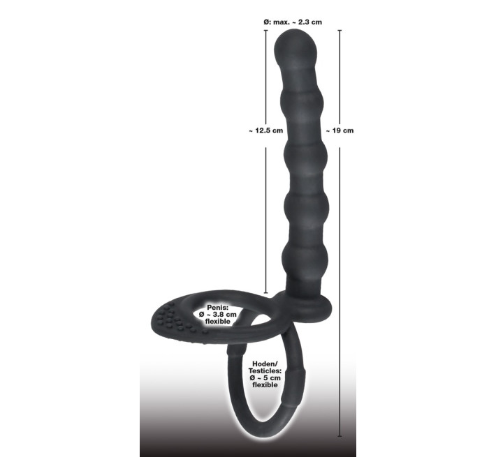 Насадка для подвійного проникнення Black Velvets Cock & Ball Ring