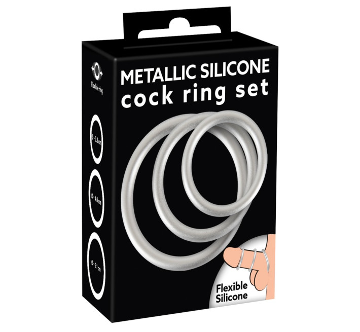 Набір ерекційних кілець You2Toys Metallic Silicone Cock Ring Set